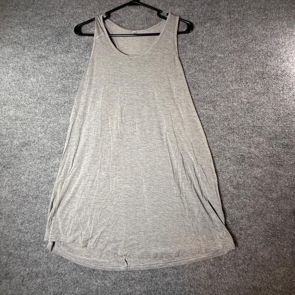Womens Gray Modal Blend Racerback Tank Top Pleated Back Size 2XL Sleeveless